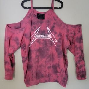 Torrid Pink and Black Cold Shoulder Sweater